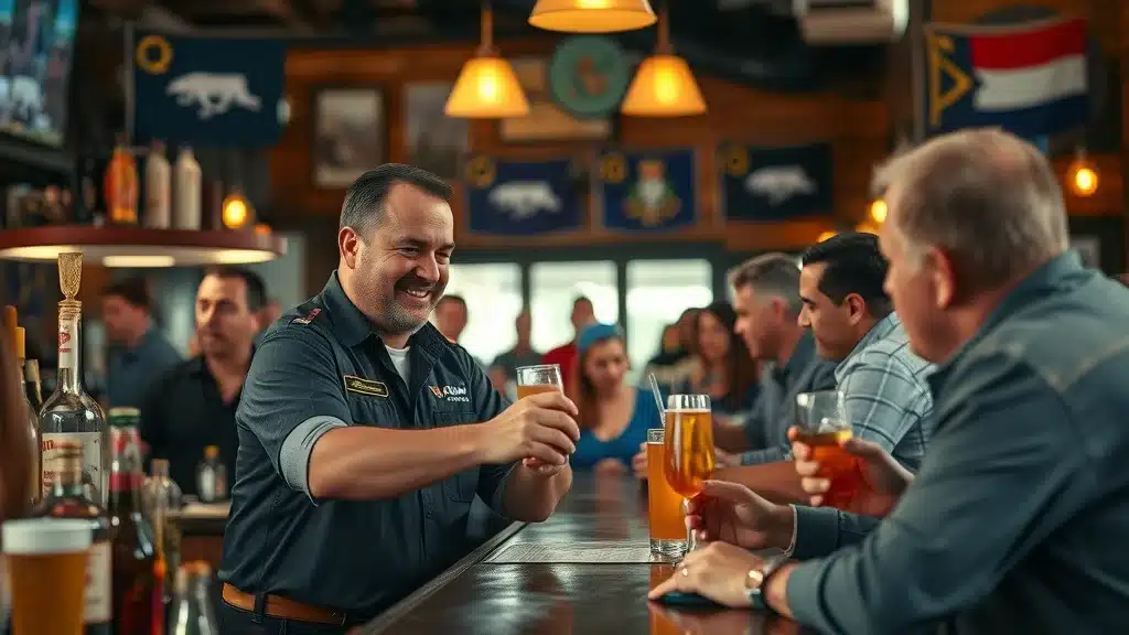 South Carolina bartender serving drinks—alcohol-related liability awareness in a bar environment