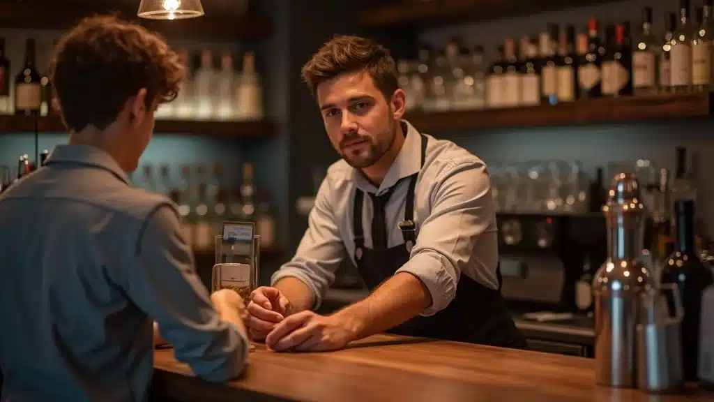 bartender checking identification at bar alcohol service legal consequences